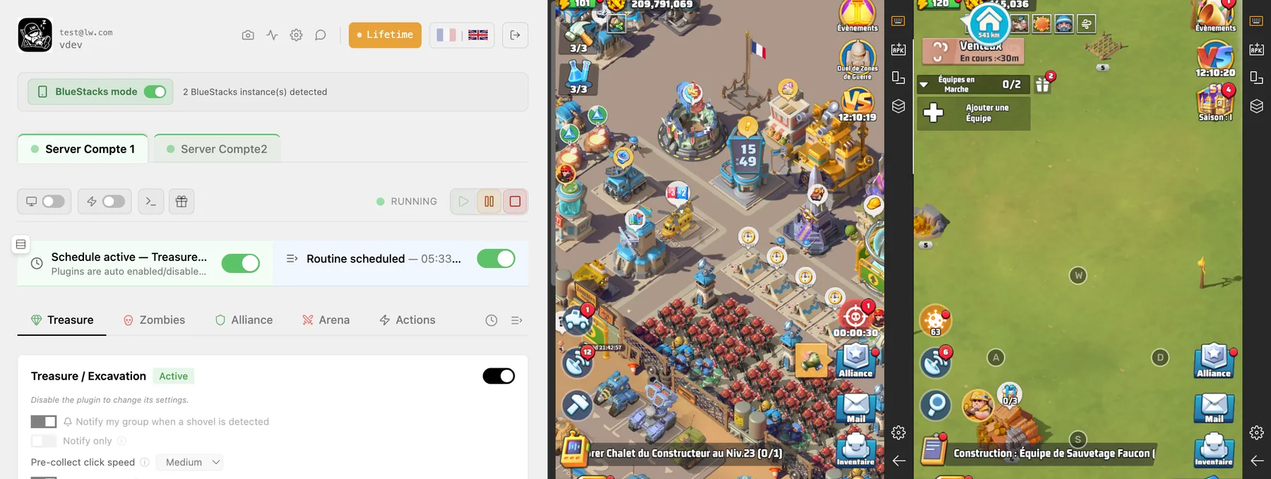 Mode BlueStacks : arrière-plan & multi-comptes